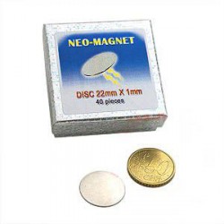 40 Disc Neo-Magnets 22mm x 1 mm